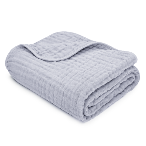 Comfy Cubs Muslin Baby Blanket In Slate Grey