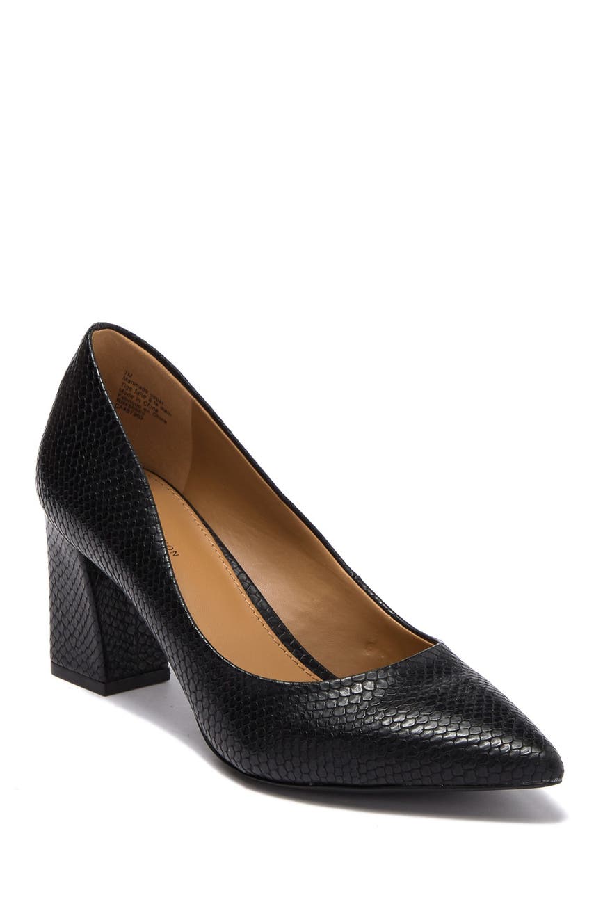 black heels with wide heel