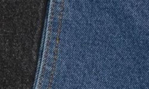 Shop Ptcl Colorblock High Waist Cutoff Denim Shorts In Indigo/black