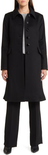 Fleurette Reed Italian Wool Coat in Black