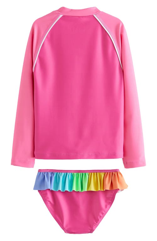 Shop Little Bird Kids' Heart Two-piece Rashguard Swimsuit In Pink