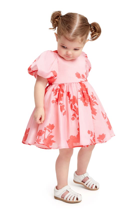 Bardot Junior Babies' Kids' 3d Floral Puff Sleeve Party Dress In Red Floral