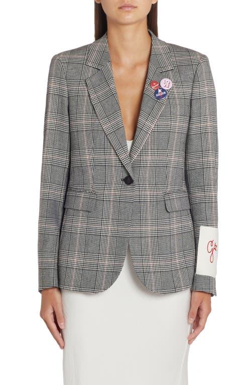 Golden Goose Dune Glen Plaid Virgin Wool Blend Blazer In Grey/bone White