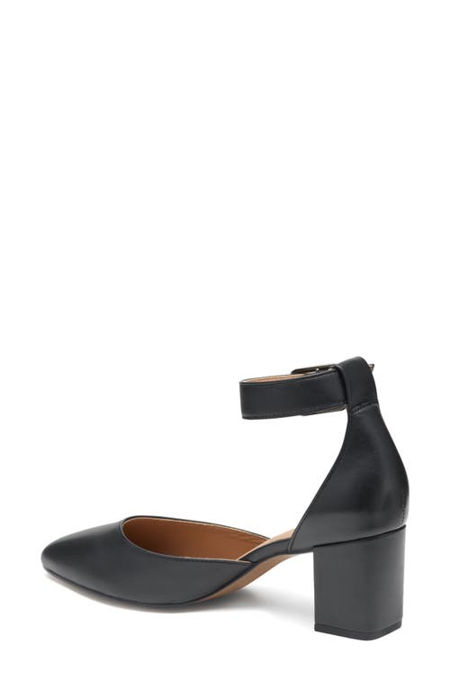 Shop Johnston & Murphy Vicki Ankle Strap Pump In Black Glove Leather