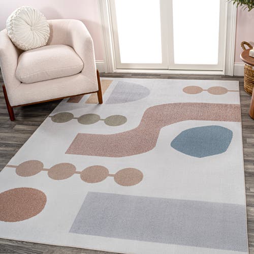 Jonathan Y Riley Abstract Coastal Contemporary Machine-washable Area Rug In Cream/multi
