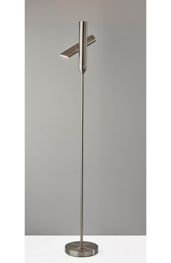 Shop Adesso Lighting Vega Led Torchiere Floor Lamp In Brushed Steel