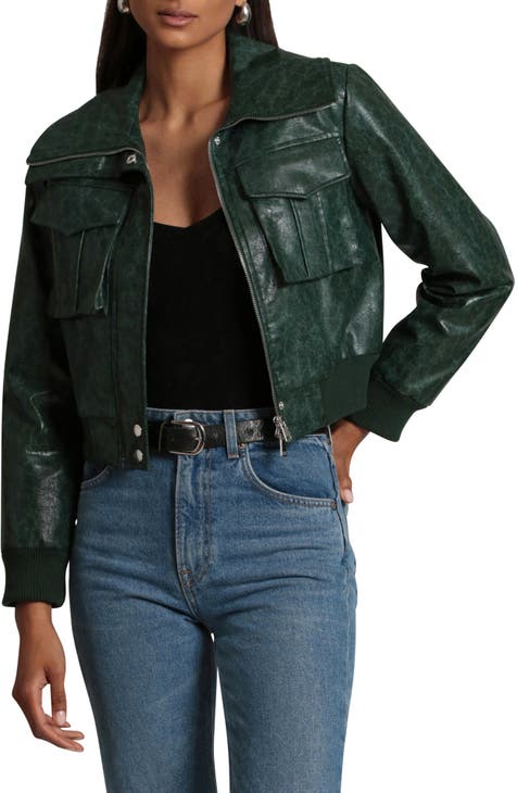 Mixed leather wool bomber jacket - Woman