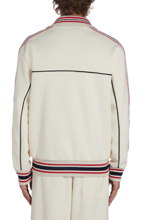 Golden Goose Multicolor Track Raglan Sweatshirt In Papyrus/dark Blue
