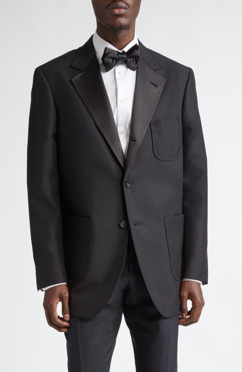 Shop Thom Browne Unstructured Wool & Mohair Tuxedo Jacket In Black