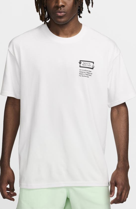 Nike Dri-fit Acg Pack It Out Oversize Graphic T-shirt In Summit White