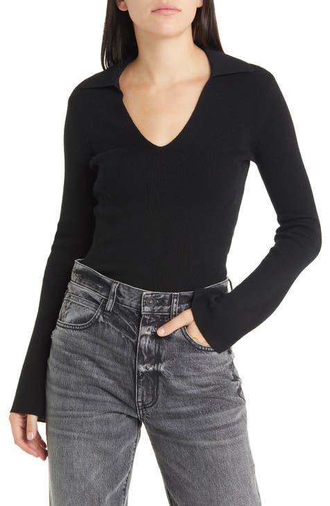Collared Bell Sleeve Sweater