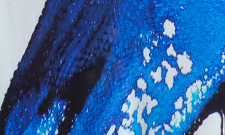 Shop Apny Print V-neck Sleeveless Chiffon Midi Dress In Blue Multi