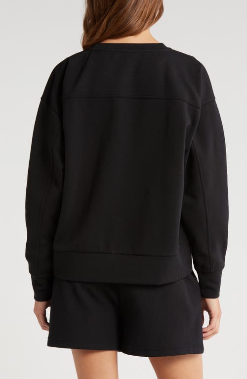 Shop Zella Plush Ottoman Sweatshirt In Black