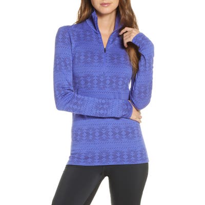 Icebreaker 250 Vertex Merino Wool Half Zip Base Layer Top, Purple
