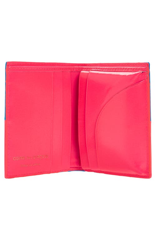 Shop Comme Des Garçons Wallets Fluo Squares Card Case In Pink/blue