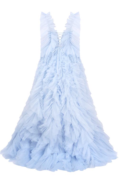 MILLA MILLA LIGHT BLUE ALL RUFFLED UP EVENING FLUFFY DRESS