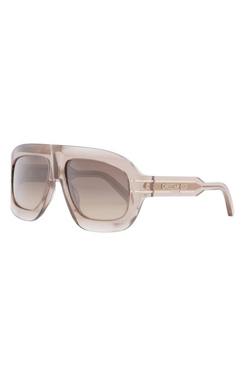 Shop Dior 'signature M1u 58mm Rectangular Sunglasses In Shiny Pink/gradient Roviex