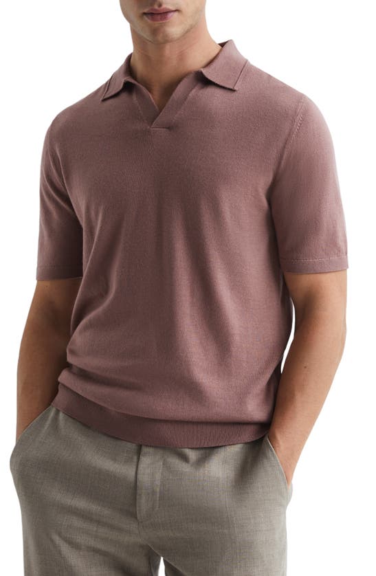 Reiss Duchie Wool Sweater Polo In Wood Rose
