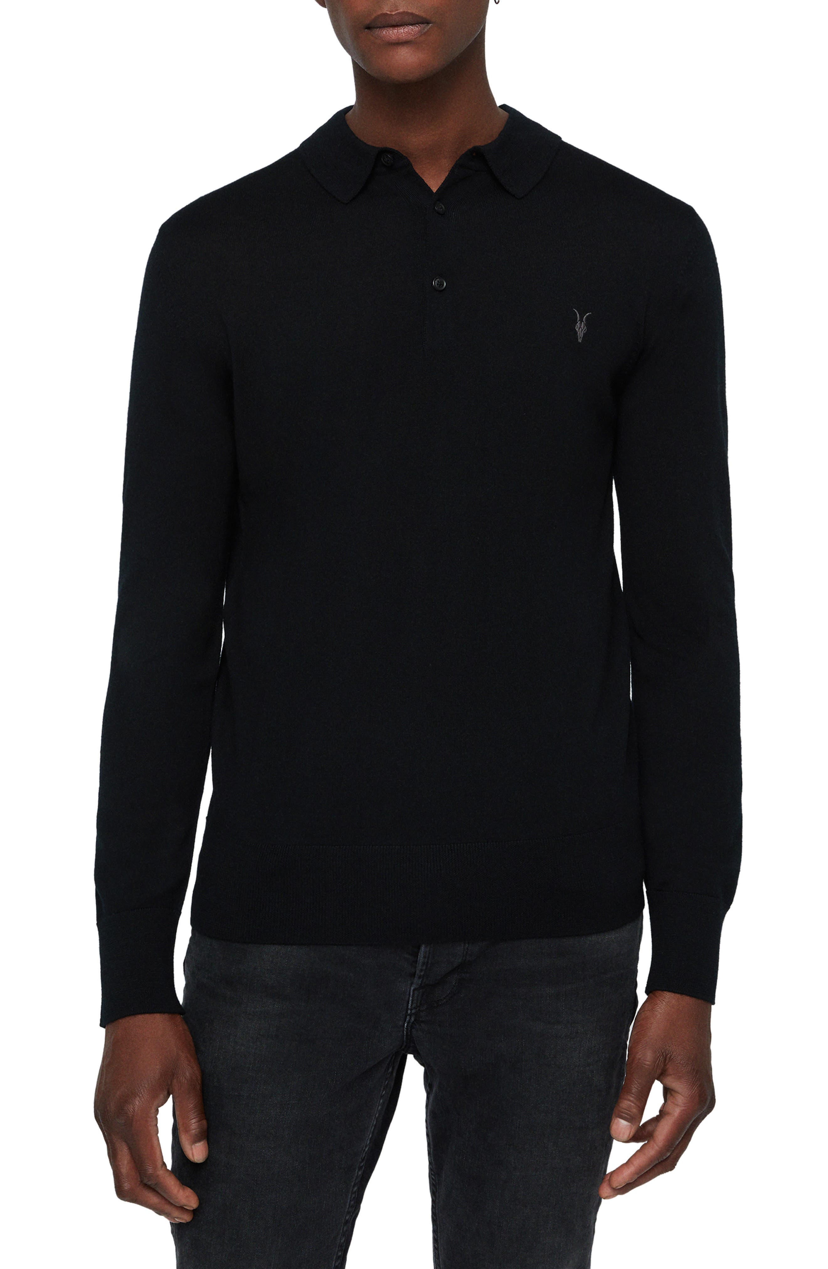 all saints white long sleeve polo