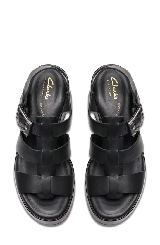 Shop Clarks (r) Manon Cove Wedge Sandal In Black Leather