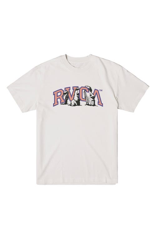 RVCA Rapa Nui Cotton Graphic T-Shirt Silver Bleach at Nordstrom,