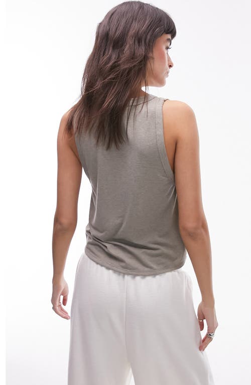 Shop Topshop Loose Jersey Tank In Khaki