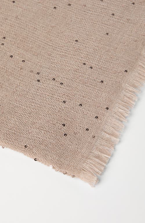 Shop Brunello Cucinelli Cashmere And Silk Diamond Yarn Scarf In Brown