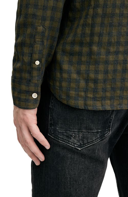 Allsaints Ryker Check Flannel Button-up Shirt In Bancha Green