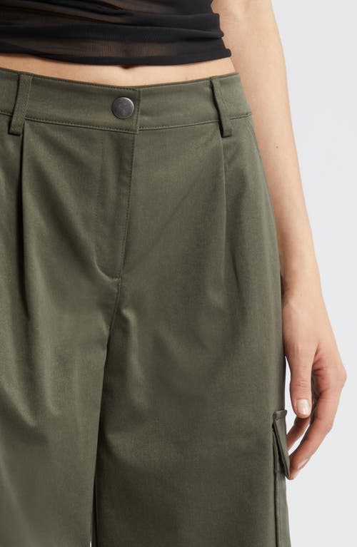 Shop Open Edit Twill Cargo Pants In Green City