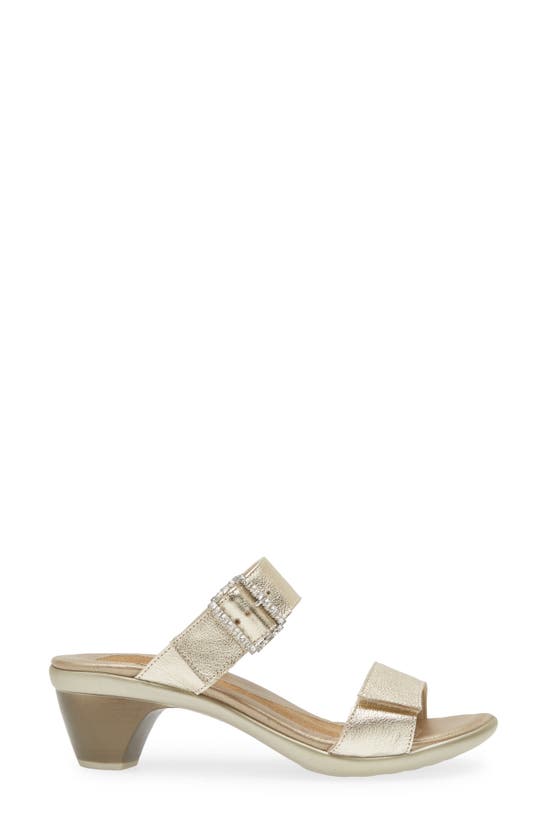 Naot Recent Slide Sandal In Radiant Gold Leather