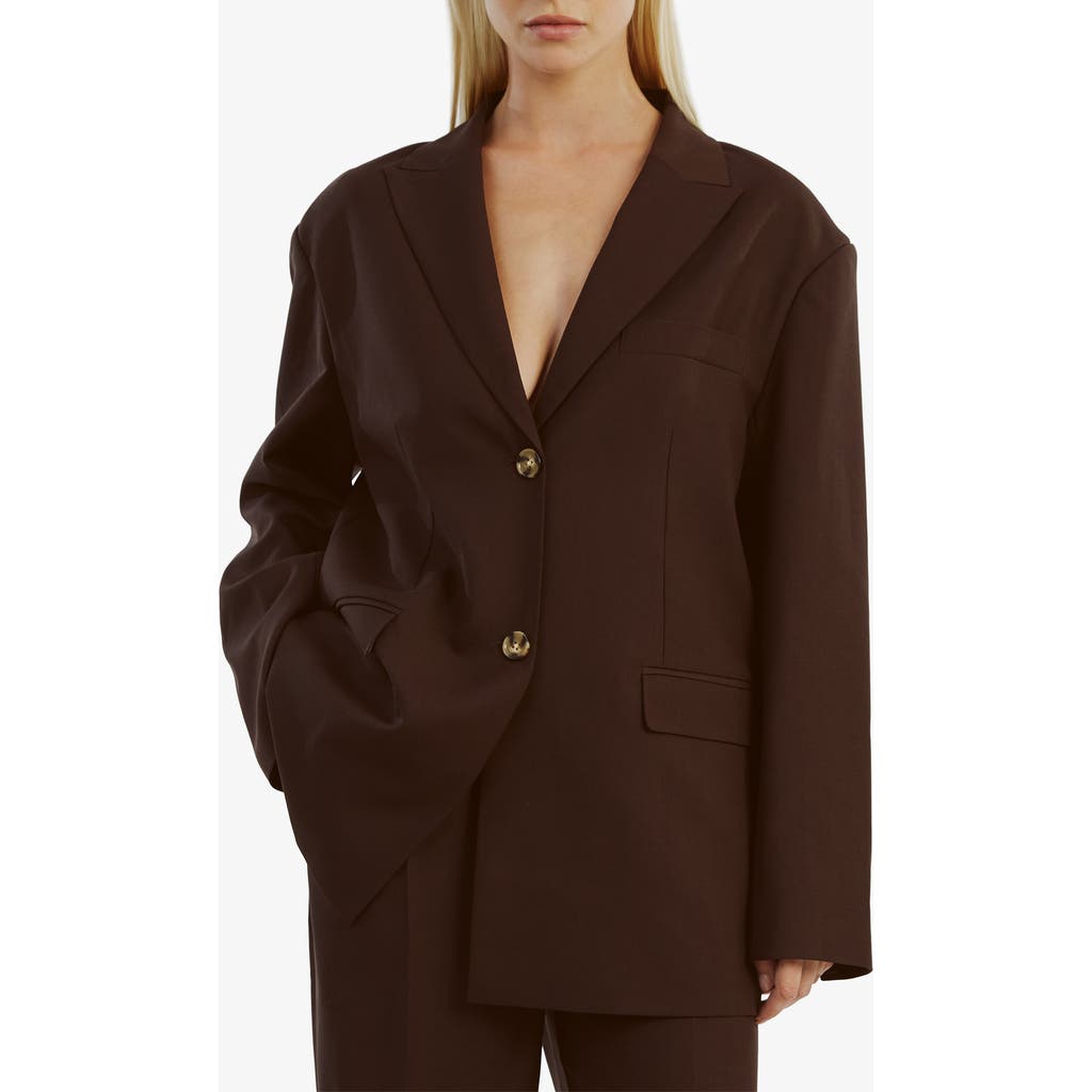 Bardot Austyn Oversize Blazer In Dark Choco