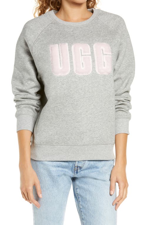 UGG(R) Collection Madeline Fuzzy Logo Sweatshirt in Grey Heather /Sonora