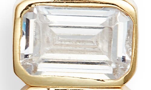 Shop Shymi Emerald Cut Drop Earrings In Gold/white