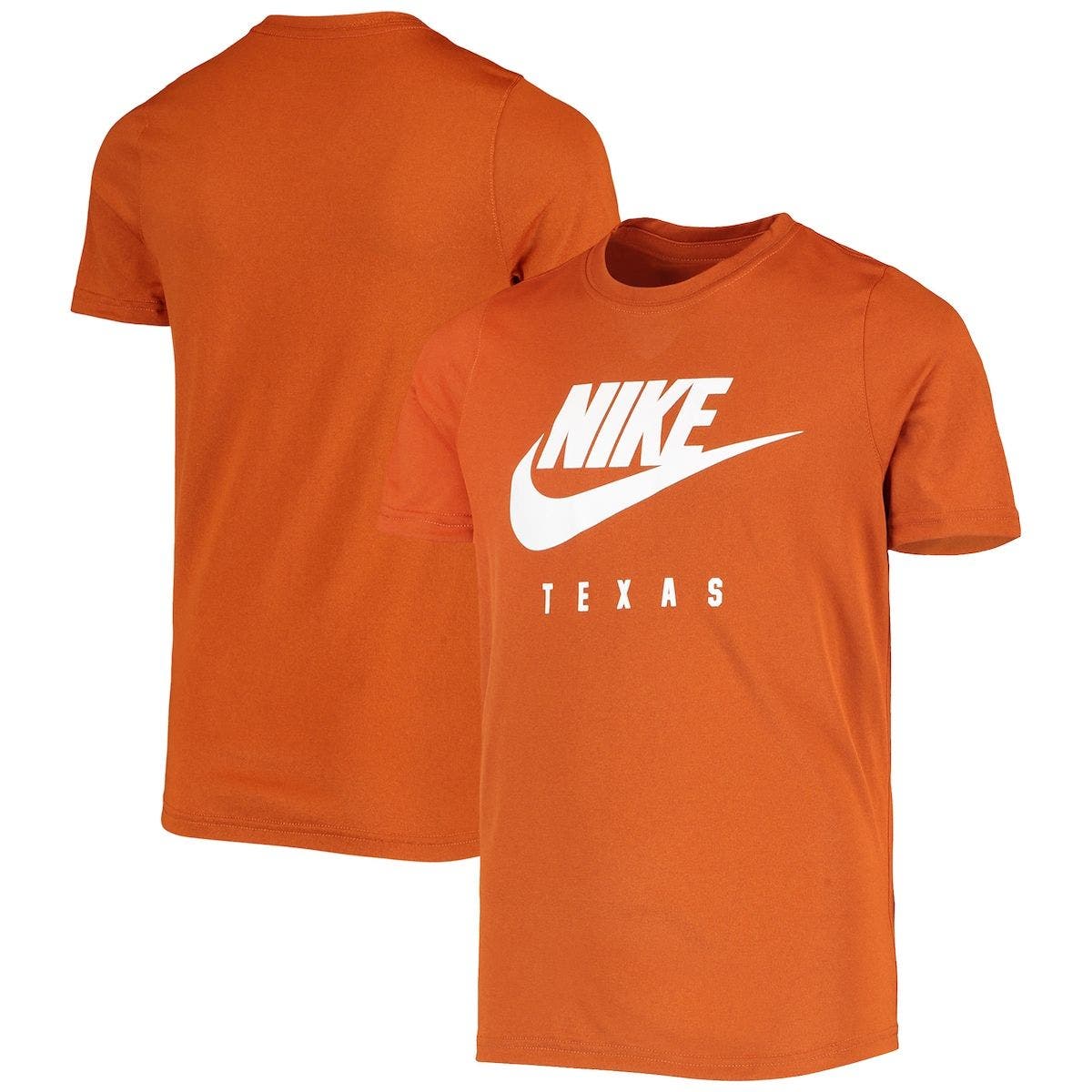 Youth Nike Texas Orange Texas Longhorns Essential Futura Team Performance T-Shirt in Burnt Orange