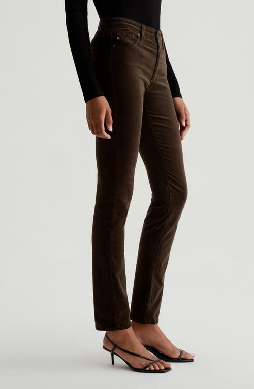 Ag Mari High Rise Slim Straight Jean In Sone Wash In Rich Umber