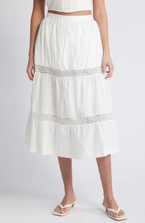 Mistress Rocks Lace Trim Tiered Skirt White at Nordstrom,