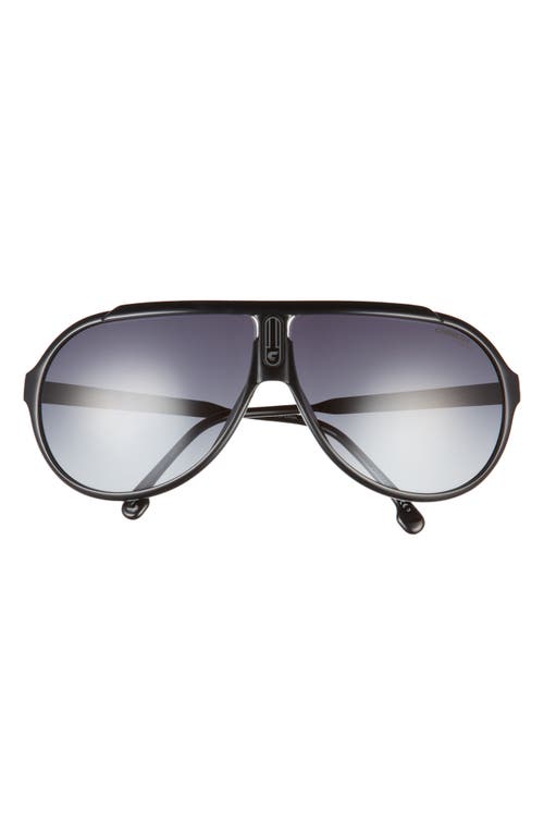 Carrera Eyewear Endurance 63mm Gradient Oversize Aviator Sunglasses in Black/Dark Grey Grad