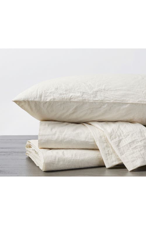 Coyuchi Crinkled Organic Cotton Percale Duvet Cover in Undyed at Nordstrom