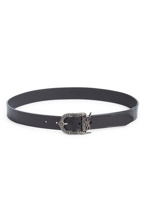 Saint Laurent Logo Slim Leather Belt in Red Agate at Nordstrom, Size 75 -  Yahoo Shopping
