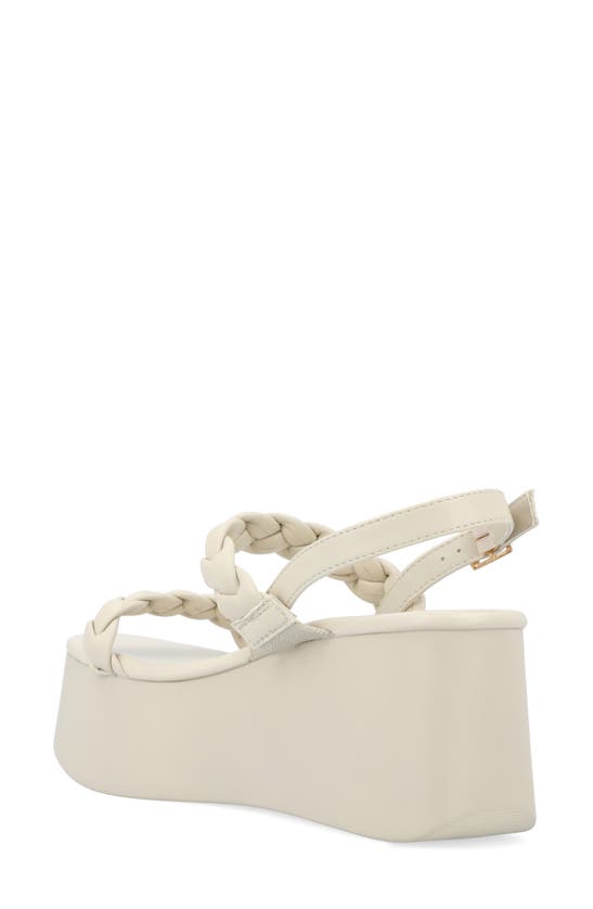 Journee Collection Zannah Braided Tru Comfort Platform Sandal In Stone
