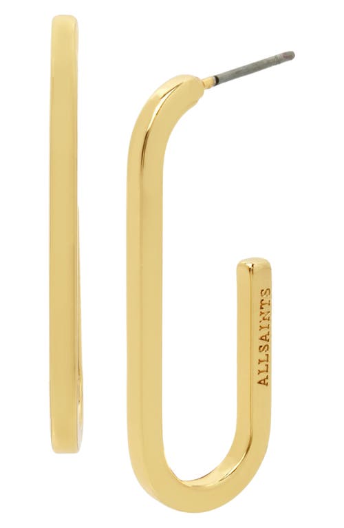 AllSaints Large Oval Hoop Earrings in Shiny Gold at Nordstrom