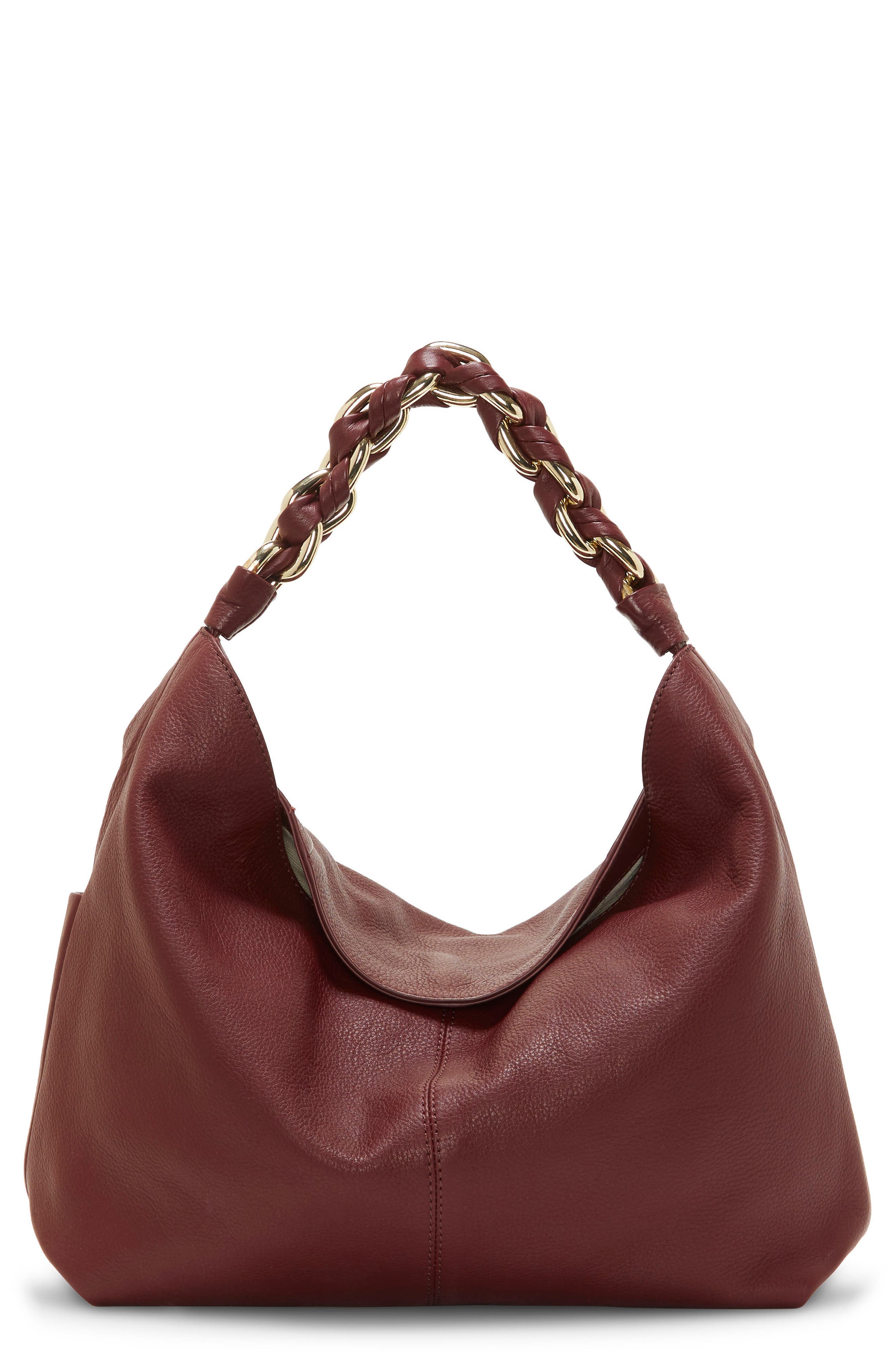 Balmain Leather major Small Hobo Bag in Red Womens Bags Hobo bags and purses 