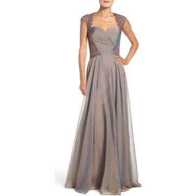 La Femme Ruched Chiffon Gown