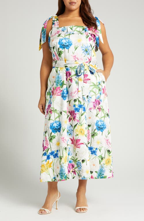 Anne Klein Floral Print Sundress Pearl White Multi at Nordstrom,