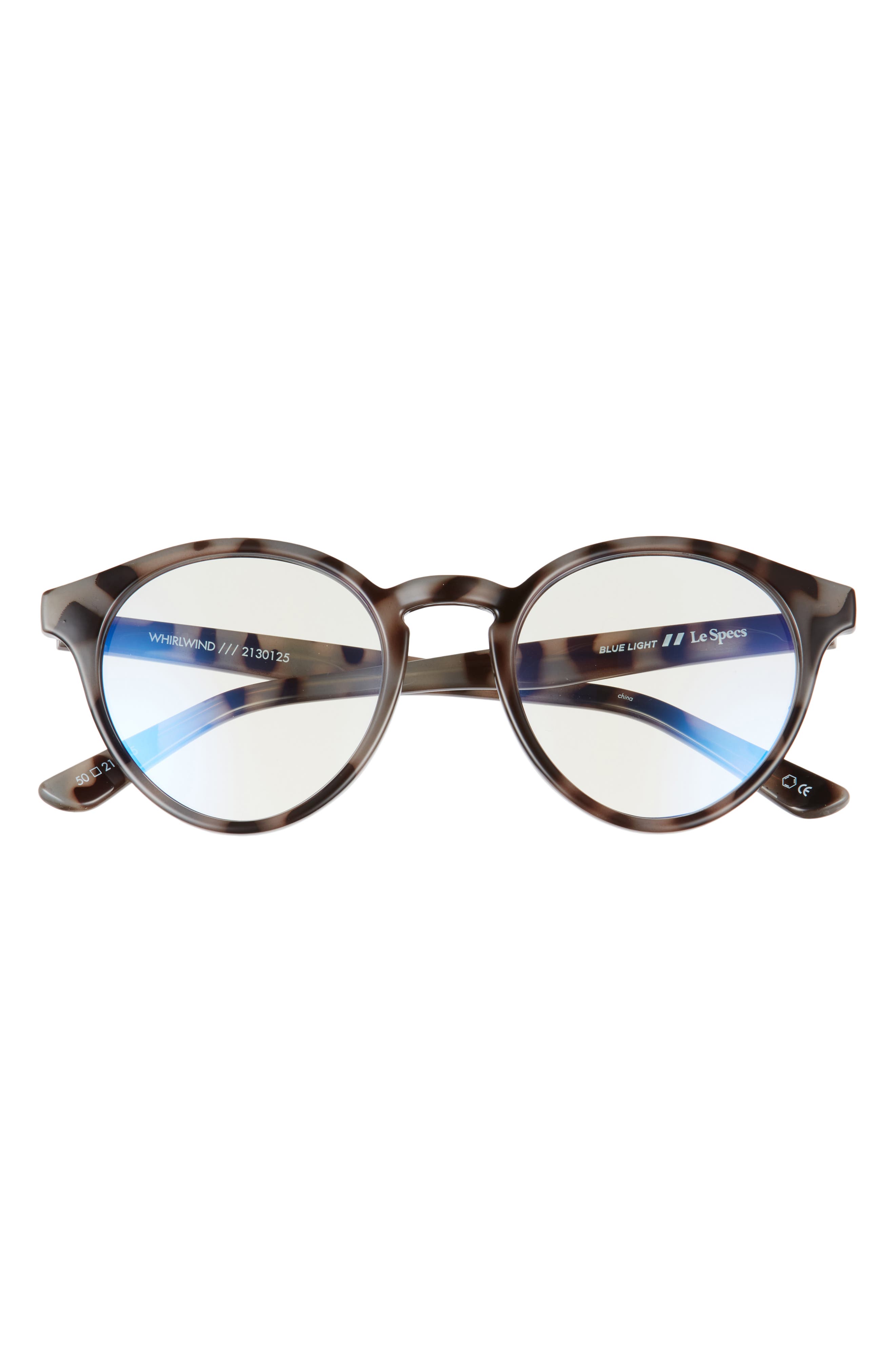 Le Specs Whirlwind 48mm Small Blue Light Blocking Glasses in Coal Tort/Anti Blue Light at Nordstrom