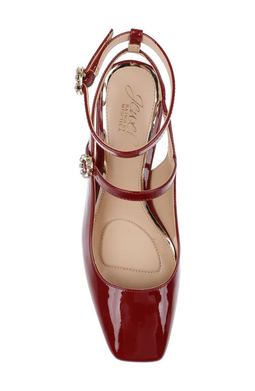 Shop Jewel Badgley Mischka Keilani Ankle Strap Mary Jane Pump In Bordeaux Patent