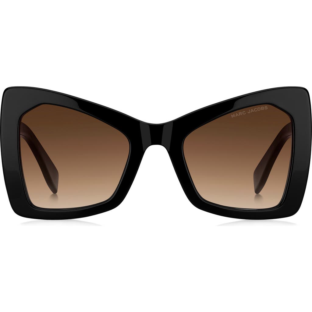 Marc Jacobs 52mm Gradient Butterfly Sunglasses In Black/brown Sf