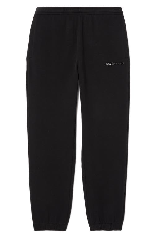 Shop Lacoste Double Face Organic Cotton Blend Piqué Sweatpants In Black