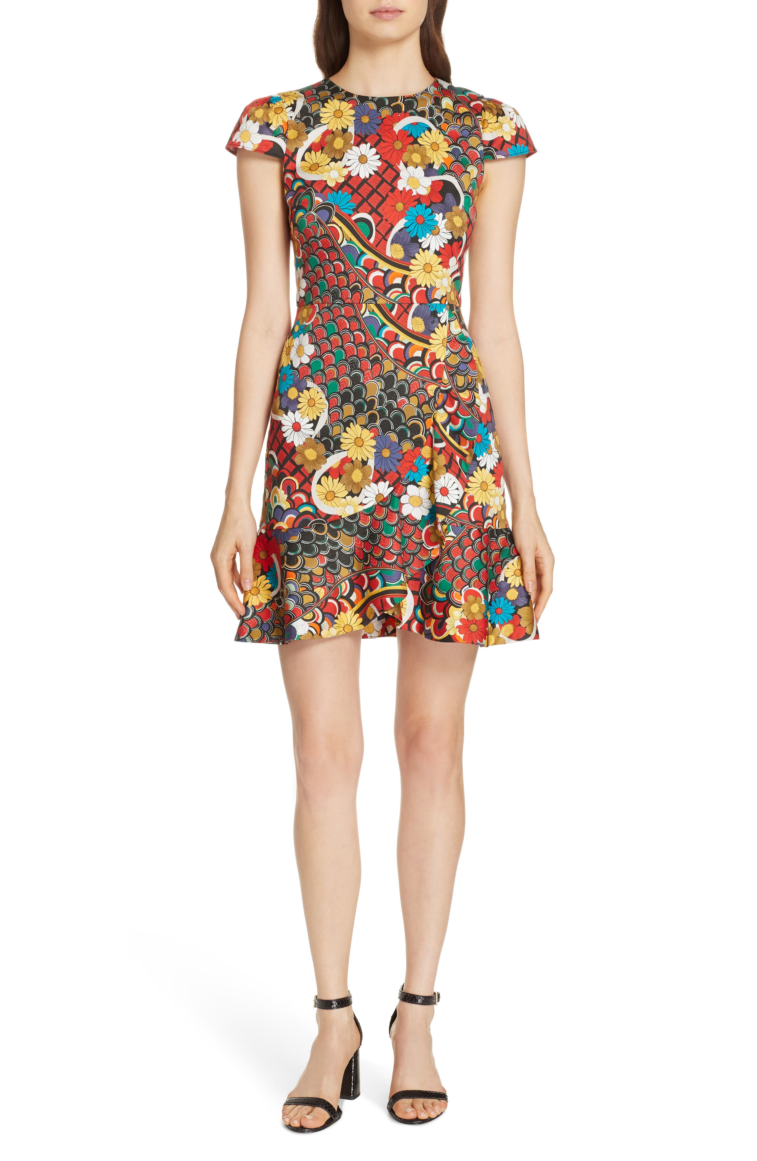 alice and olivia kirby floral dress