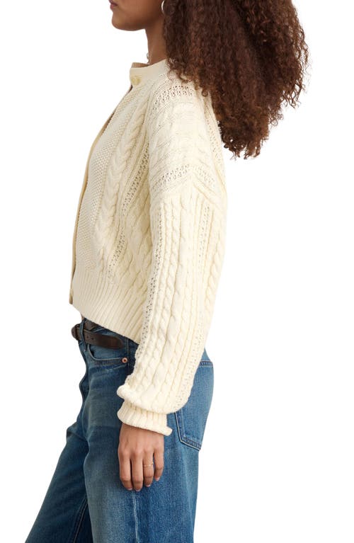 Shop Alex Mill Chunky Cable Stitch Cardigan In Ivory